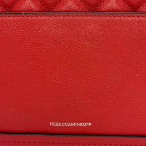 Rebecca Minkoff Red Quilted Leather Crossbody Bag – Silver Chain